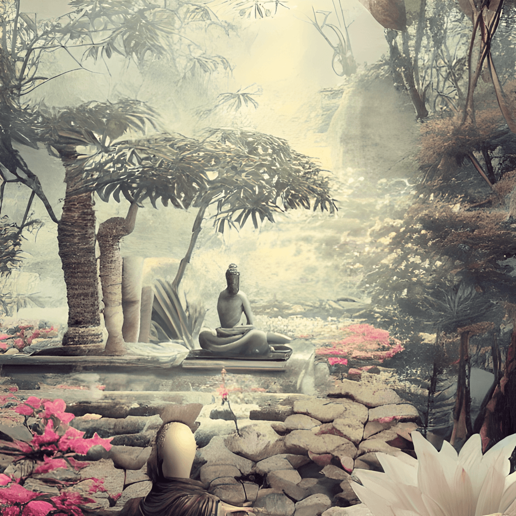 Greek Mythology Buddha Zen Garden Lotus Flowers Bamboo Tree Wadim 63355888 1 1